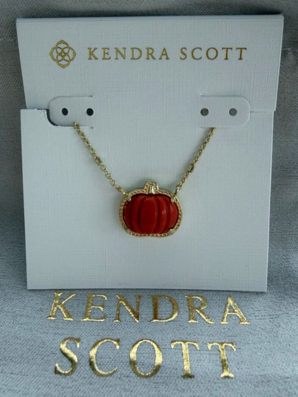 Kendra Scott Red Pumpkin Pendant Necklace